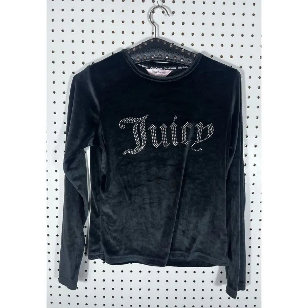 Juicy Couture velour rhinestone sweat shirt size M